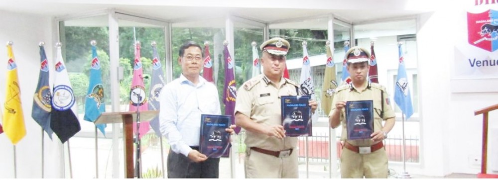 The DGP with others while launching the Nagaland Crime Data 2021 on August 26. (DIPR Photo)